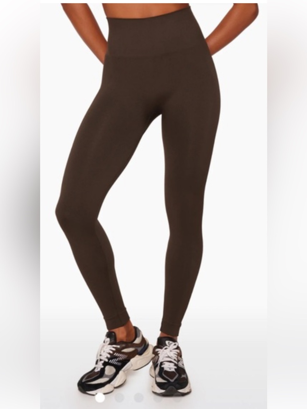 SET Active Sculptflex leggings Espresso Ribbed Waistband Leggings Small